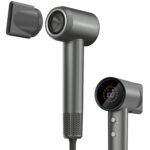 Portronics Zifro BLDC 1600W Cold & Hot Air Hair Dryer, Negative Ion Tech, 3 Temperature Modes, 2 Fan Speeds,Real-Time Display,360° Movable Magnetic Nozzle,Lightweight & Low Noise,For Home, Salon(Grey)