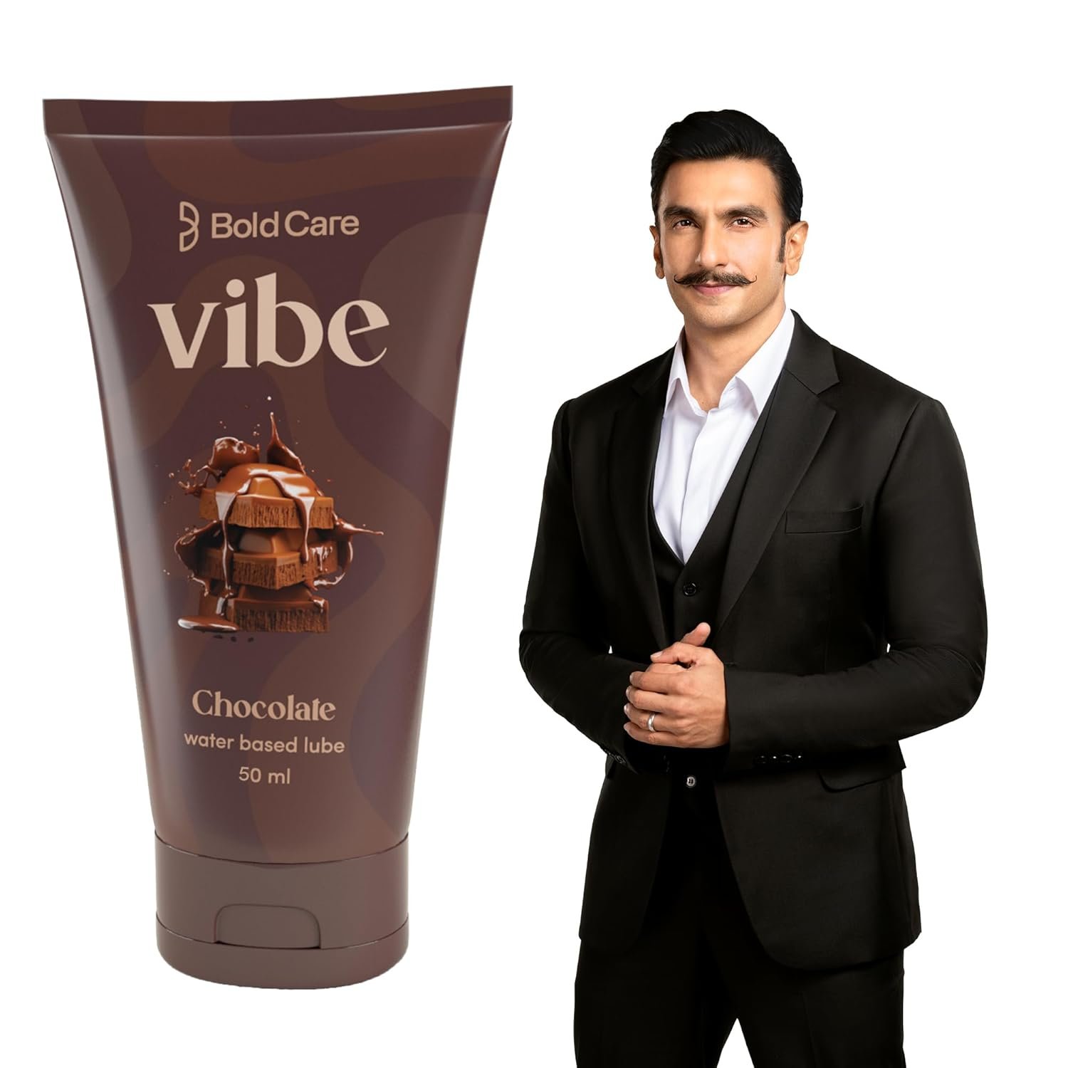 Bold Care Vibe Chocolate Water Based Lube [50 ml] with Aloe vera and green tea | Lubricant Gel wih Glyverine | Non sticky, Skin Friendly, Silicone and Paraben Free | No Side Effects