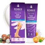 Bombae Shea Butter Hair Removal Cream For Women |(100gm) Suitable For Sensitive Skin, For Body, Legs, and Bikini Line with citrus aroma | No smell, no darkening, no drying|Intimate Hair Removal Cream
