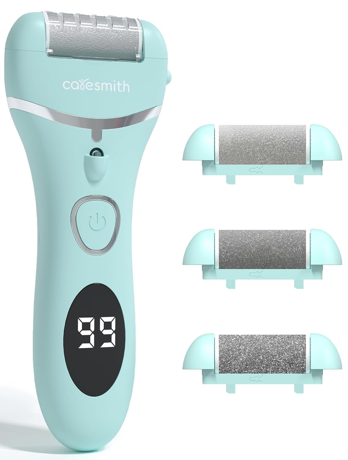 CARESMITH Bloom Callus Remover For Feet Electronic | Foot Scrubber For Dead Skin | 3 Crystal Quartz Heads Suitable For Dead Skin Remover | Pedicure Kit For Women As Foot Cleaner