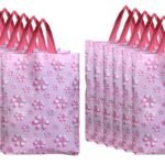 Kuber Industries Cotton Reusable Grocery Shopping Bag With Handle|Goodies Bag Promotional Bag for Birthday|Size 26 x 11 x 38|Pack of 12 (Pink)