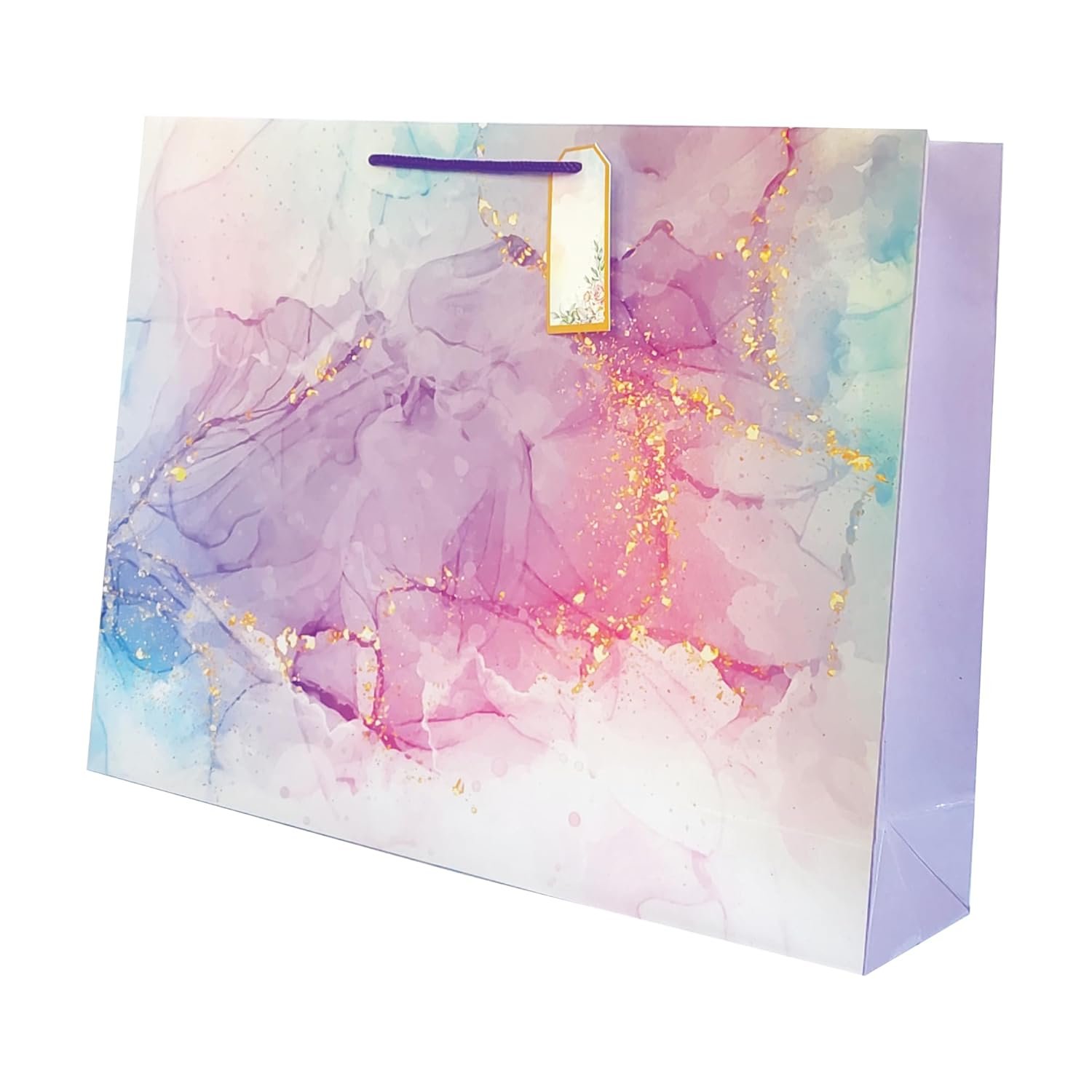 Paper Bags For Return Gifts – Large Carry Bags For Gifting – Large Paper Bags -Goodie Bags -Gift Covers – Pack Of 5, 17 x 13 x 4 inch – Purple