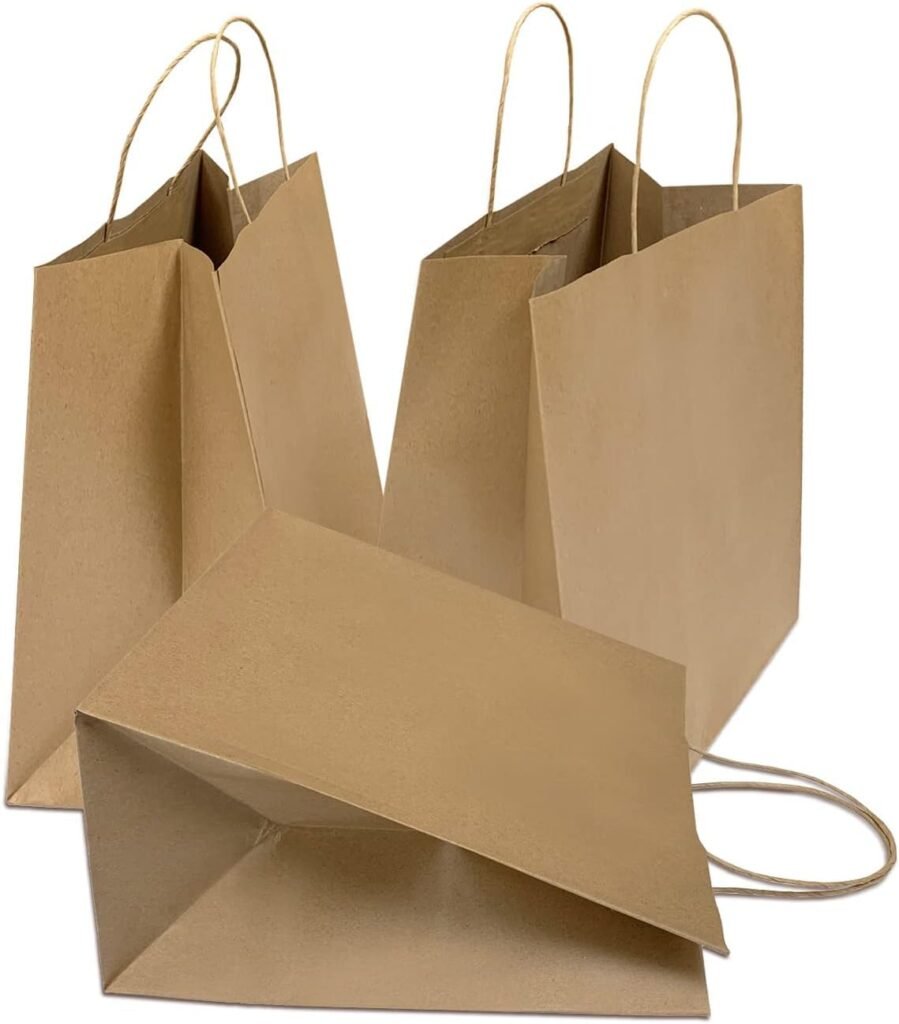 SWASTHA HYGIENE Large Ultra Wide Brown Kraft Paper Bags with Twisted Handle, for Restaurant Takeouts, Parties, Shoppingndise, and Gift Carry Bags ((20 pcs – 1kg capacity) -12″L x 8″W(Gusset) x 9″H) SWASTHA HYGIENE Large Ultra Wide Brown Kraft Paper Bags with Twisted Handle, for Restaurant Takeouts, Parties, Shoppingndise, and Gift Carry Bags ((20 pcs – 1kg capacity) -12″L x 8″W(Gusset) x 9″H)
