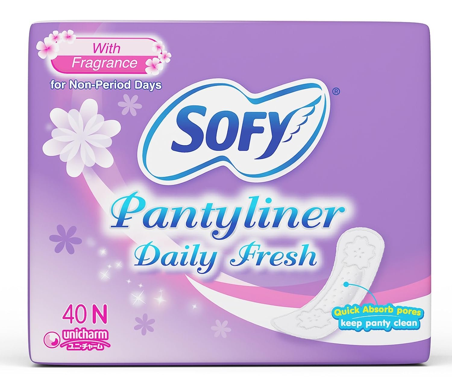 Sofy Daily Fresh | Women Pantyliners | 40 liners | Prevents Spotting | Feel Clean, Dry & Hygienic | Ultra Thin