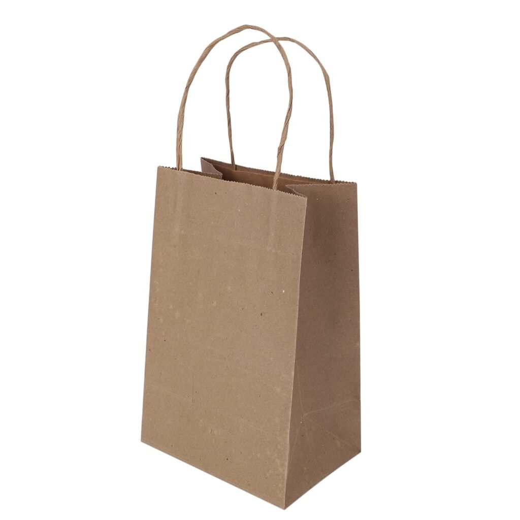 e kysa basics Brown Kraft Paper Carry/Gift/Cloth/Grocery Recycled Eco Friendly Bags with handles – 6 * 4 * 9 inches, Pack of 15 pcs e kysa basics Brown Kraft Paper Carry/Gift/Cloth/Grocery Recycled Eco Friendly Bags with handles – 6 * 4 * 9 inches, Pack of 15 pcs