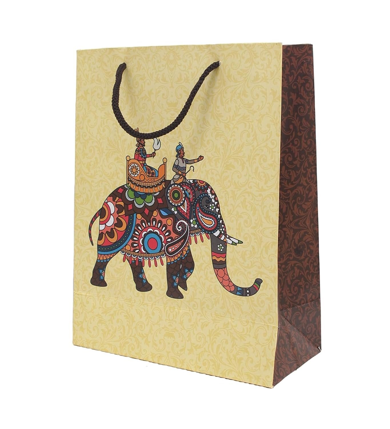 Skywalk Gift Bags-Small Paper Bags For Return Gifts-Party Favor Goodie Bags, Small Carry Bags Size 7.5X3.5X10 Inches For Gifting, Paper Gift Covers- Paper Bags (Pack Of 5, Elephant),Multi