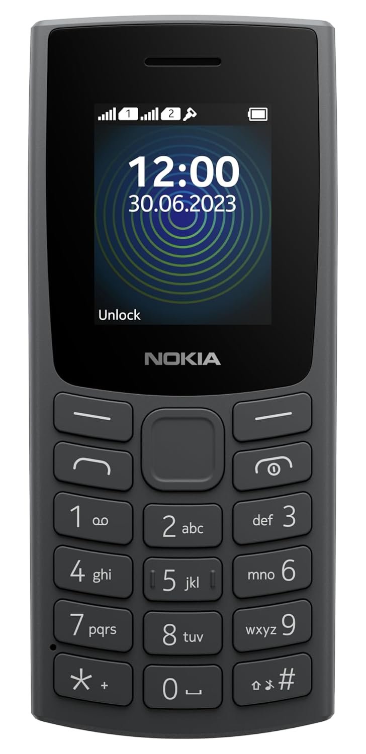 Nokia 110 with Built-in UPI App and Scan & Pay Feature, MP3 Player, Rear Camera, Long-Lasting Battery, and Voice Recorder | Charcoal