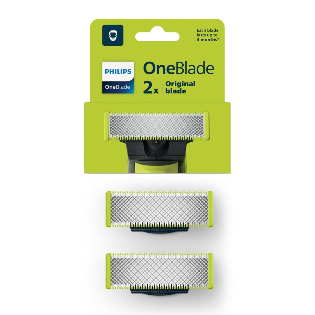 PHILIPS Men Oneblade Replaceable Blade Pack of 2 Replaceable Blades, Qp220/51 (Lime)