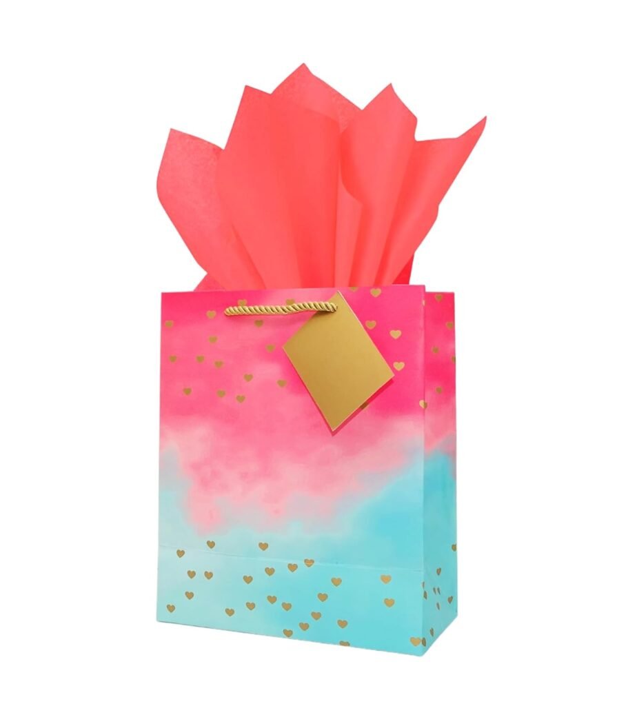 RanGit Bhumi Gift Bags – Paper Bags For Return Gifts, Small Carry Bags- 10pcs 7×8.5×3.75in Small Paper Bags – Goodie Bags With Tissue And Thank You Card- Gifting Covers- Ombre Hearts, Multicolor(10) RanGit Bhumi Gift Bags – Paper Bags For Return Gifts, Small Carry Bags- 10pcs 7×8.5×3.75in Small Paper Bags – Goodie Bags With Tissue And Thank You Card- Gifting Covers- Ombre Hearts, Multicolor(10)