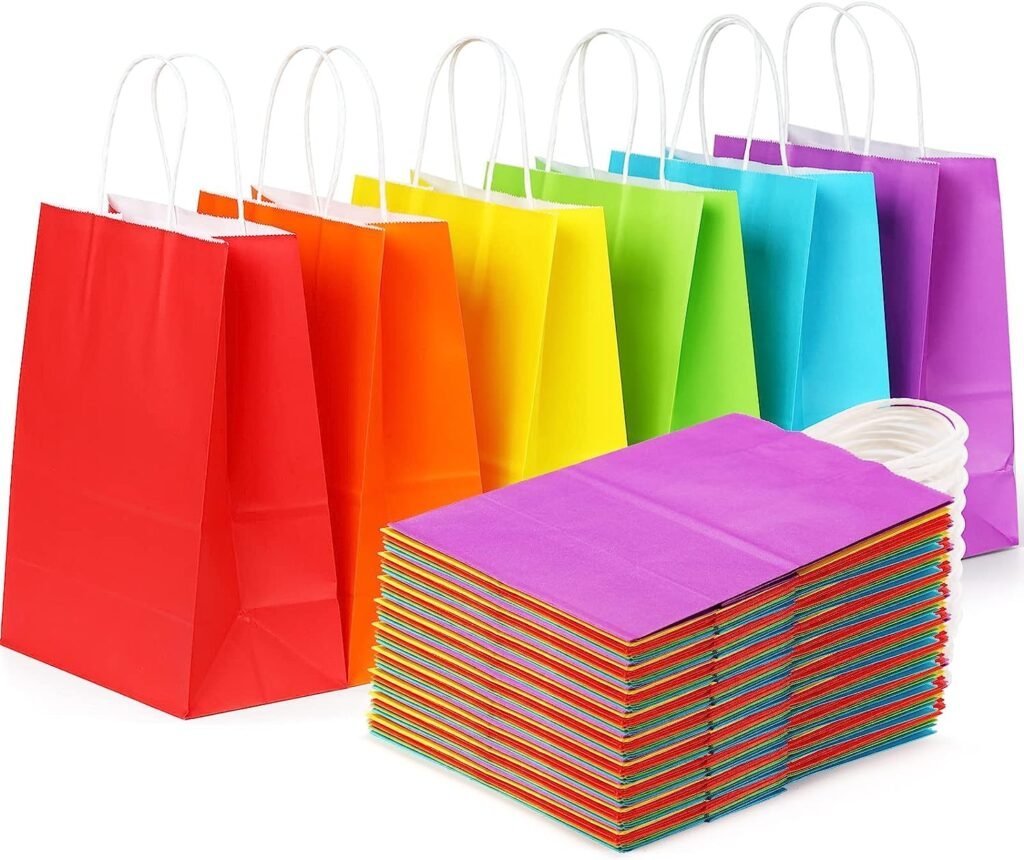RanGit Bhumi Gift Paper Bags – 30pcs Color Paper Return Gift Bags 9x11x4 in Medium- Party favor gifting covers for kids birthday, wedding, engagement and other festivals (Multicolor, 30 pcs) RanGit Bhumi Gift Paper Bags – 30pcs Color Paper Return Gift Bags 9x11x4 in Medium- Party favor gifting covers for kids birthday, wedding, engagement and other festivals (Multicolor, 30 pcs)