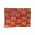 VESTTA -ELEGANCE REDEFINED Gift Paper Bag, Large, 14 (L) X 4.5 (B) X 10 (H) Inch, Indian Ethnic Traditional Elephant Design For Weddings, Birthdays, Diwali, Navratri With Gift Tag – Maroon, 450 G
