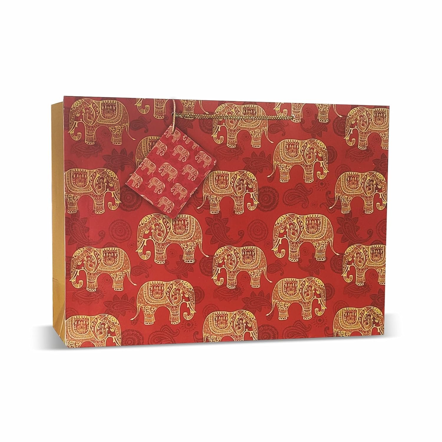 VESTTA -ELEGANCE REDEFINED Gift Paper Bag, Large, 14 (L) X 4.5 (B) X 10 (H) Inch, Indian Ethnic Traditional Elephant Design For Weddings, Birthdays, Diwali, Navratri With Gift Tag – Maroon, 450 G VESTTA -ELEGANCE REDEFINED Gift Paper Bag, Large, 14 (L) X 4.5 (B) X 10 (H) Inch, Indian Ethnic Traditional Elephant Design For Weddings, Birthdays, Diwali, Navratri With Gift Tag – Maroon, 450 G