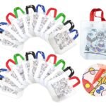 Birthday Popper Doodle Colouring Bags as Birthday Return Gift or as Goody Bags – Assorted Theme -Multicolour – Set of 20 – Size: 10 x 11.5 x 4 inches