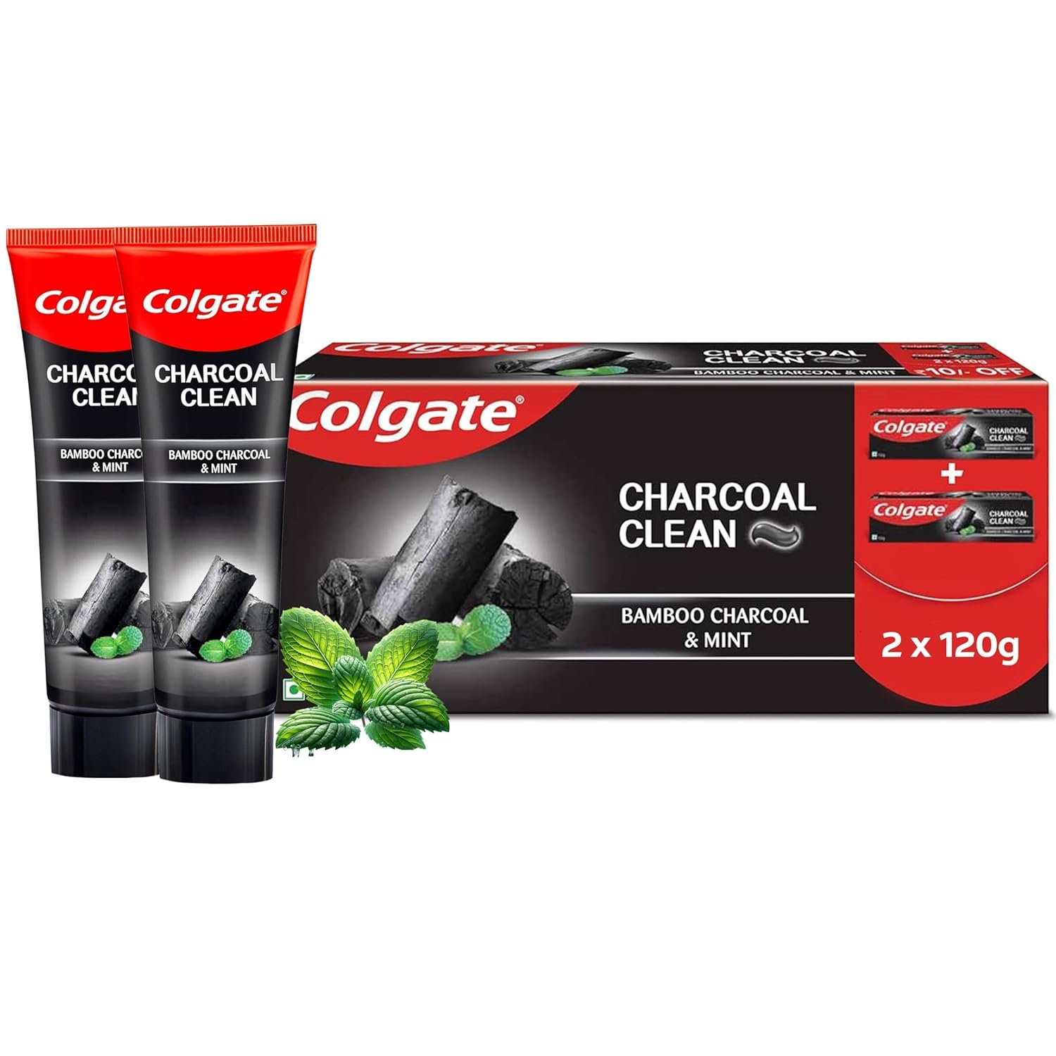 Colgate Charcoal Clean Deep Clean Oral Care Toothpaste, Bamboo Charcoal and Mint (Black Gel) 240g Saver Pack