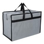 Double R Bags Jute Extra Large Heavy Duty Storage Bag with Handle | Clothes, Blanket, Comforter & Wardrobe Organizer | Grey Canvas, 37x27x60cm | 1 Compartment | Foldable Multipurpose Tote (Pack of 1)