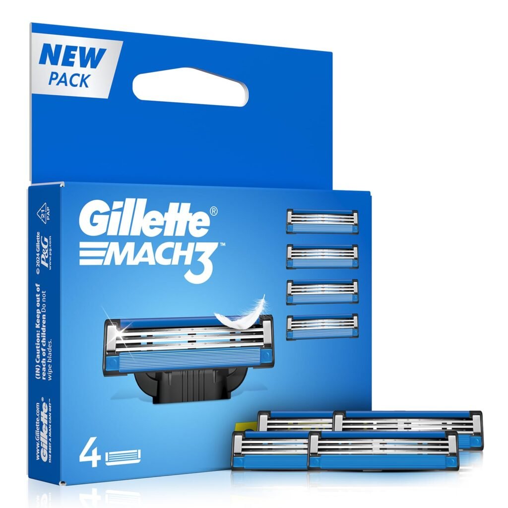 Gillette Mach 3 Manual Shaving Razor Blades – 4s Pack (Cartridge)