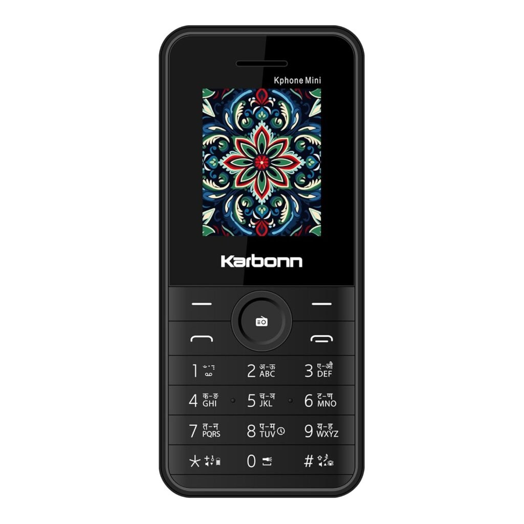 Karbonn Kphone Mini Dual GSM SIM KEYPAD Mobile 4.5cm(1.8) Bright Screen Expandable Memory up to 32 MB 1000 Phonebook Jet Black…