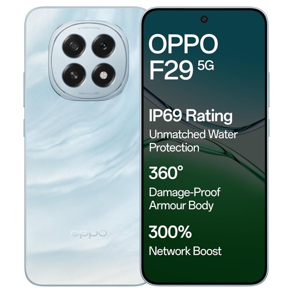 OPPO F29 5G (Glacier Blue, 8GB RAM, 128GB Storage) with No Cost EMI/Additional Exchange Offers