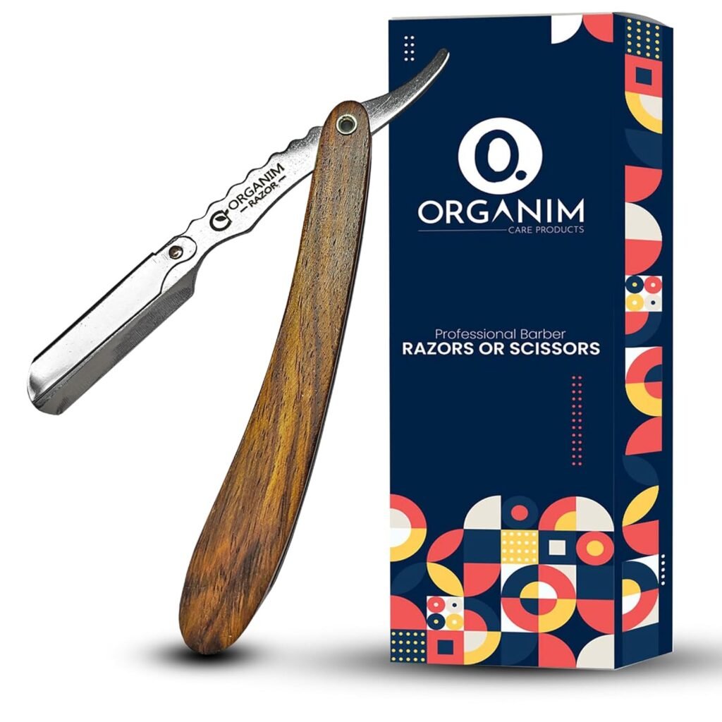 ORGANIM Care Products Unisex Shaving Razor| Barber Beard Shaping Razor| Wooden Handle| Stainless Steel Head