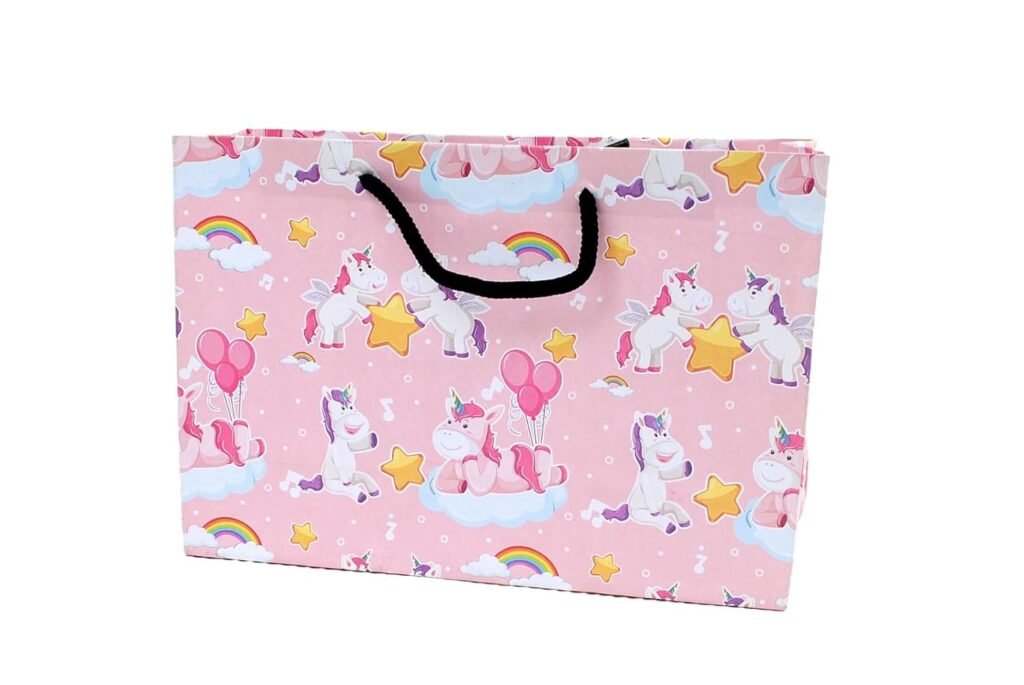 Skywalk Gift Bags-Small Paper Bags For Return Gifts-Party Favor Goodie Bags, Small Carry Bags Size 10X4X7 Inches For Gifting, Paper Gift Covers- Paper Bags (Pack Of 5,Unicorn),Multi