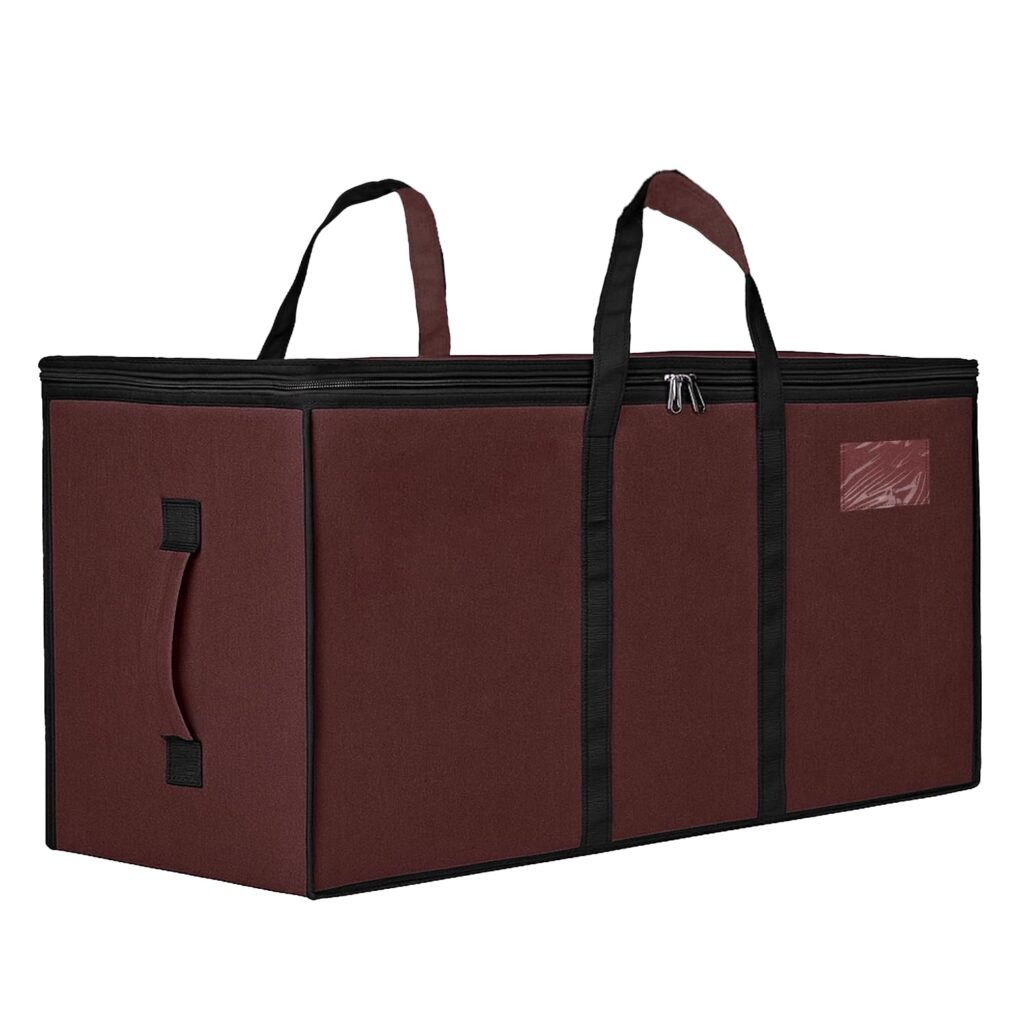 Storite Multi-Purpose Heavy Duty Moisture Proof 90 Litres Canvas Super-Size Jumbo Underbed Storage Bag/Toys/Blankets/Stationery Paper/Clothes/Moving bags, Maroon (87x38x28cm)