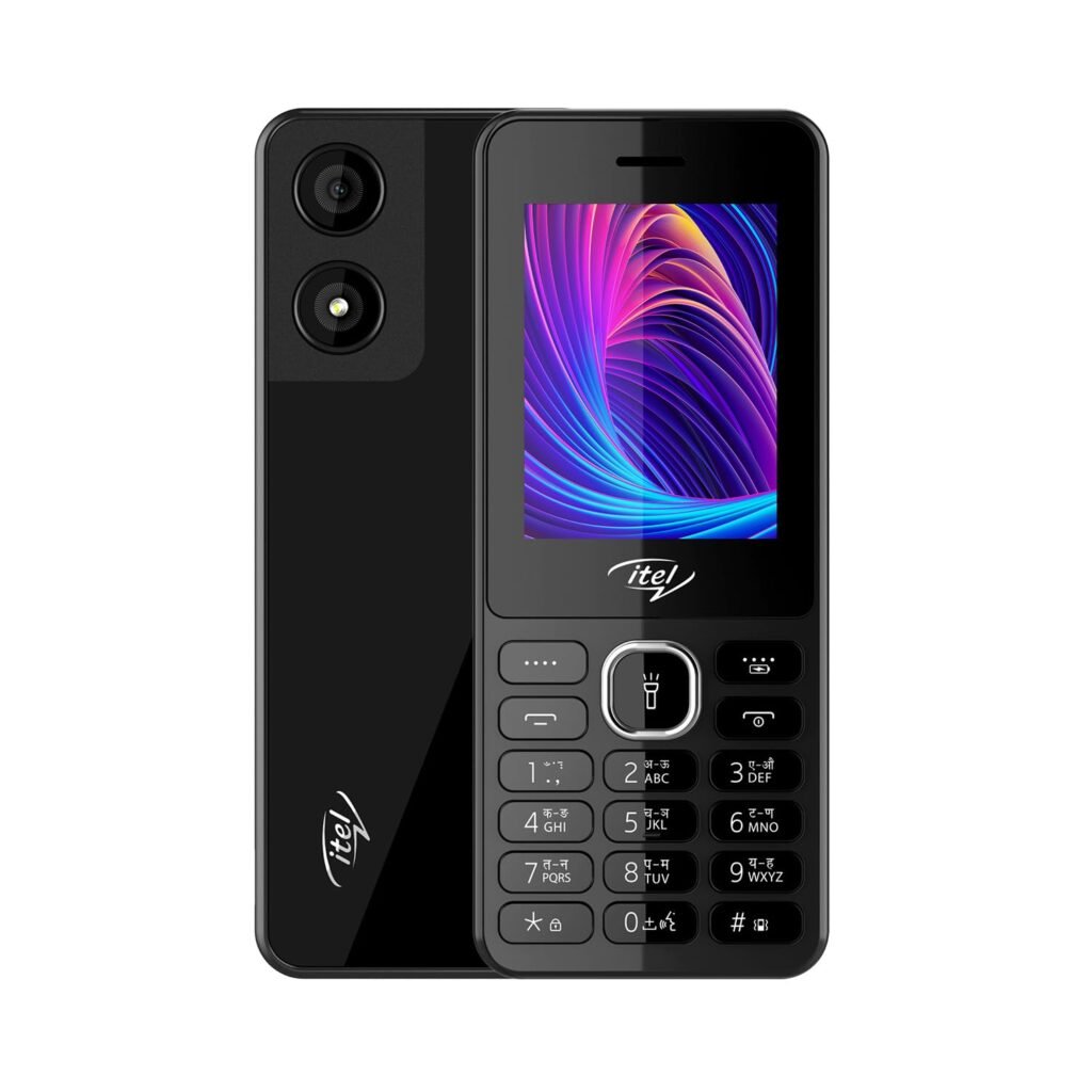 itel it5262-2.4 inch Big Display with Premium Glass Like Back Design, 2000 mAh Battery, Auto Call Recording and Type C Charger_ Black