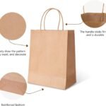 Brown Paper Bags wiith Handles/Recyclable Bags for Shopping/Return Gifts/Goody Bags/Parts/Mini Gift Bags (10x5x14_Pack of 25)