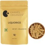 CARMEL ORGANICS Liquorice(Mulethi) Root Whole (250 Grams) | Yashtimadhu for your health,Skin and Hair Care | glycyrrhiza glabra | Atimadhuram/Athimadhura | No Added Preservatives