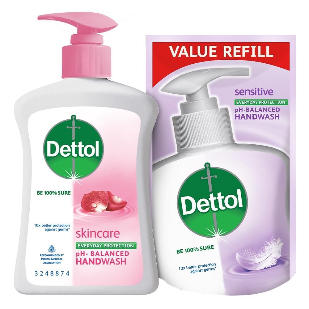 Dettol Liquid Handwash (Skincare) – 200 ml with Free Liquid Handwash – 175 ml (Skincare)