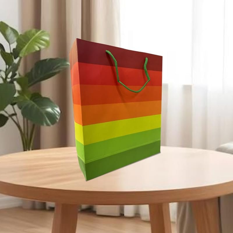 Eoi Marketing Paper Gift Bag for Shopping Bag Party Bag, Carry Bag |Medium Size (L26cm x W10cm x H32cm) Pack Of 5