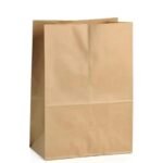 Food Grade Square Bottom/Flat Bottom Paper Bags or Pouches For Food Packing Or Flat Bottom Carry Bags For Size 12X 5 X 10 Inches Paper Bags 50, Brown