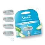 Gillette Venus Hair Removal Razor Blades/Refills/Cartridges (4 pieces) for Women – (Aloe Vera Glidestrip)