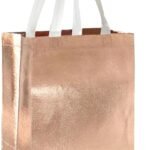 JOURNEY JOY SMALL (12 pcs) REUSABLE ECO-FRIENDLY BAGS FOR BIRTHDAY PARTIES,RETURN GIFT,WEDDING AND MUCH MORE 10x8x4 size (Rose gold)