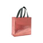 Metallic Laminated Shopping Bag | Carry Bag for Return Gifts | Non-Woven Gift Bags | Tote Bags (Pack of 10 Pcs) | 9″ Small size (Rose Gold)