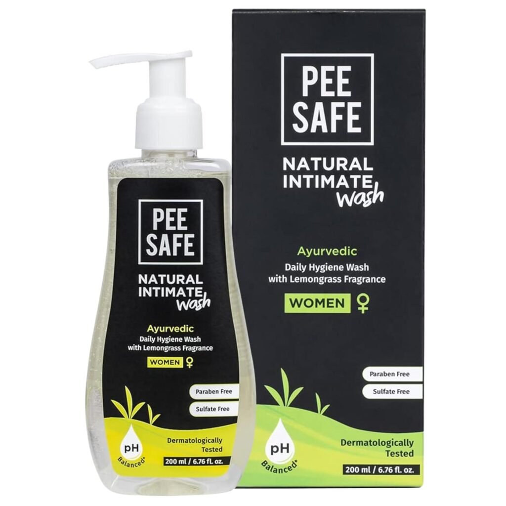 Pee Safe Intimate Wash For Women 200ml Natural Ayurvedic with Lemongrass Fragrance and 100% Alcohol-Free | pH Balanced | Paraben-Free | Sulfate-Free