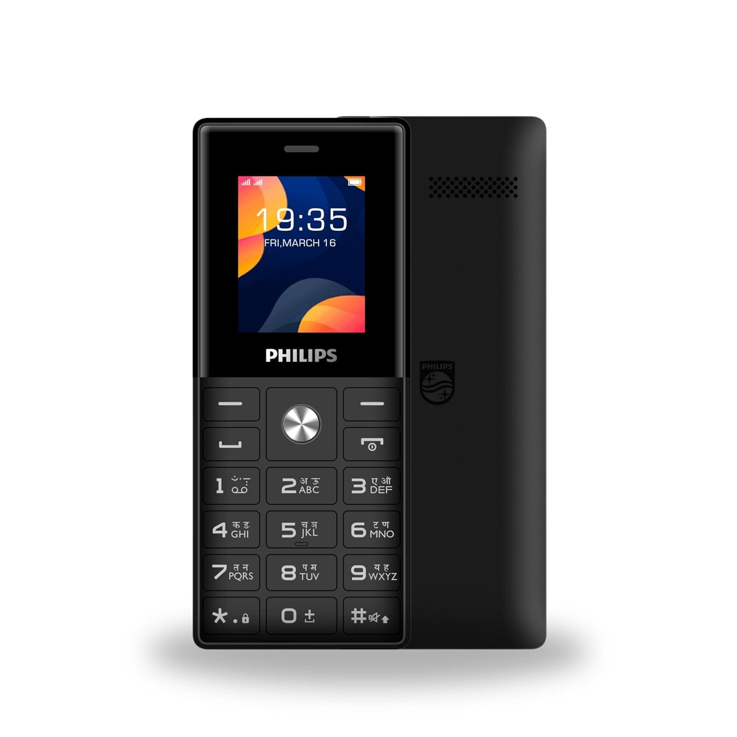 Philips All-New E2112 Sleek & Stylish |Keypad Mobile with 1.77″ Screen|2500 MAH Battery | 2030mm Speaker| Wireless FM | Bright Torch| Digital Camera|Black