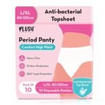 Plush Comfort High Waist Disposable Period Panty for Women Heavy Flow – 10 Pcs L/XL (80-120cm) | Anti-Bacterial | Non-Bulky | 12-Hr Overnight Protection | 360° Coverage, 100% Rash-Free Period Panties