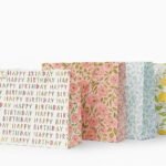 SCISSORS CRAFT | Star Dust Floral Printed Paper Bags for Packing & Gifting | Reusable Carry Bags (Set of 5, Multicolour)