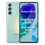 Samsung Galaxy M55 5G (Light Green,8GB RAM,256GB Storage) | 50MP Triple Cam| 5000mAh Battery| Snapdragon 7 Gen 1 | 4 Gen. OS Upgrade & 5 Year Security Update| Super AMOLED+ Display| Without Charger