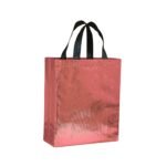 Unisex Metallic Laminated Shopping Bag | Carry Bag For Return Gifts | Non-Woven Gift Bags | Tote Bags (Pack Of 10 Pcs) | 12″ Medium Size (Rose Gold)