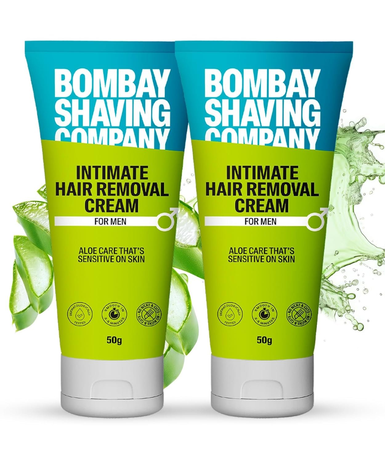 Bombay Shaving Company Intimate Hair Removal Cream | Pubic Hair Removal | Painless Hair Removal | For Sensitive Body Areas | Hair Removal Essentials | Body Hair Removal For Men | Pack of 2