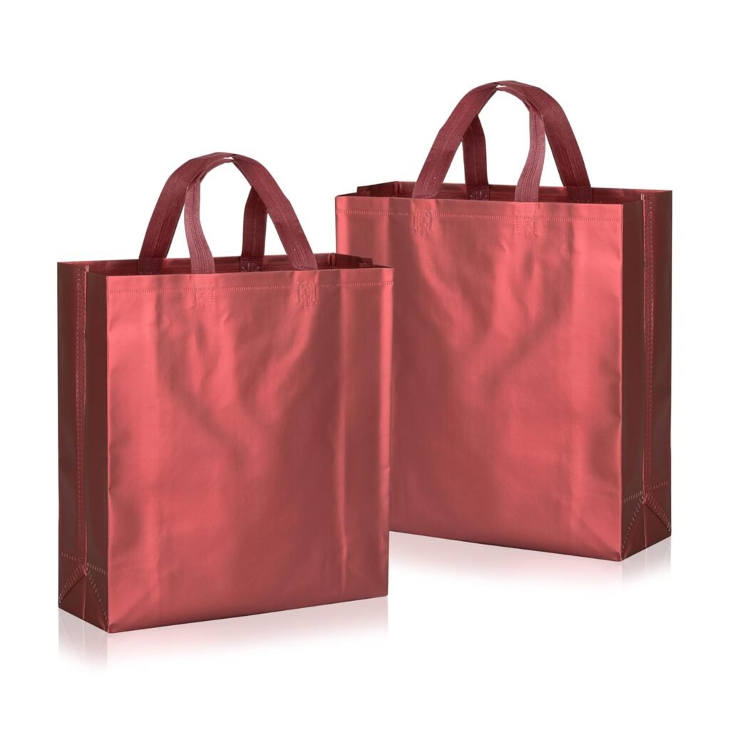 Drapme Medium Size Pack of 10 Pcs Matt Metallic Laminated Non-Woven Reusable Eco-Friendly Party Return Gift Bags (Maroon) (Medium 12x13x4 Inch) Drapme Medium Size Pack of 10 Pcs Matt Metallic Laminated Non-Woven Reusable Eco-Friendly Party Return Gift Bags (Maroon) (Medium 12x13x4 Inch)