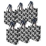 HomeStore-YEP Non Woven Laminated Printed Carry Bags For Shopping with Handles (Multicolors, 12 x 4 x 13 Inches) -Eco friendly material & Paper, Pack of 6
