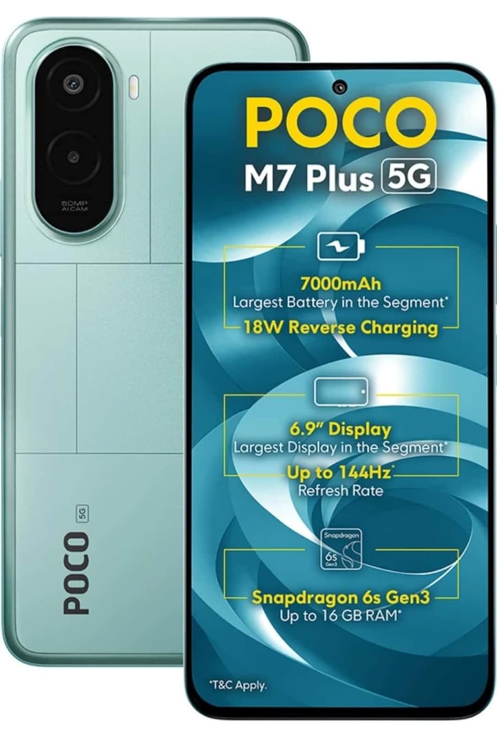 POCO M7 Plus 5G, Aqua Blue (8GB, 128GB)
