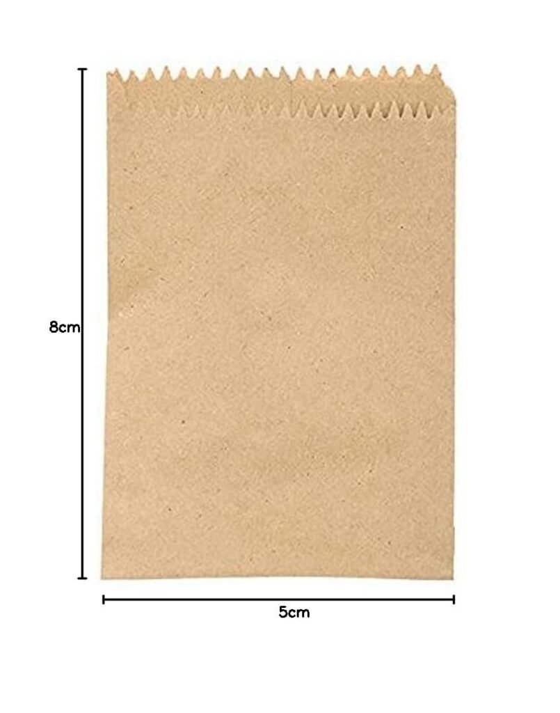 Premium Eco – Friendly Brown Paper bags for Food | Brown Kraft Paper Pouch | Paper Carry bags, Disposal bags – 5 x 8 Inch (100pieces)