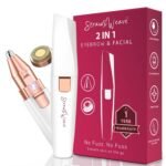 STRAW&WEAVE Facial Hair Removal Machine|Eyebrow Trimmer & Epilator|Trimmer For Women Private Part|2 In 1 Trimmer 400 mAh Battery 1 Year Warranty|Painless Hair Removal Machine|Nose Hairs Remover,White