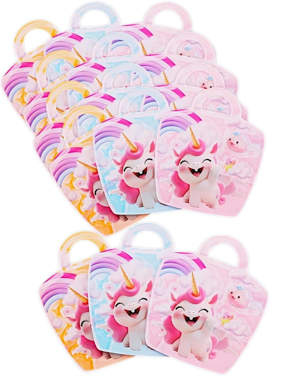 TERA 13 Candy Cookies Portable Zip Handbag (12 pcs) Gift Bag Hand Goody Bagback to School Party Favor Handbag Pouches for Kids School Supplies, Picnic, Birthday Gifts Carry Bag