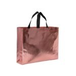 Unisex Metallic Laminated Shopping Bag | Carry Bag For Return Gifts | Non-Woven Gift Bags | Tote Bag (Pack Of 10 Pcs) | 15″ Large Size (Rose Gold)