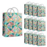 Untumble Paper Gift Bags (12 Pcs, 8.5x7x3.5 Inch) Crystal Charm Printed Medium Size – Return Gifts Paper Bag for Birthday, Baby shower, House Warming, Wedding Gifts – Goodie Bags & Favour Bag