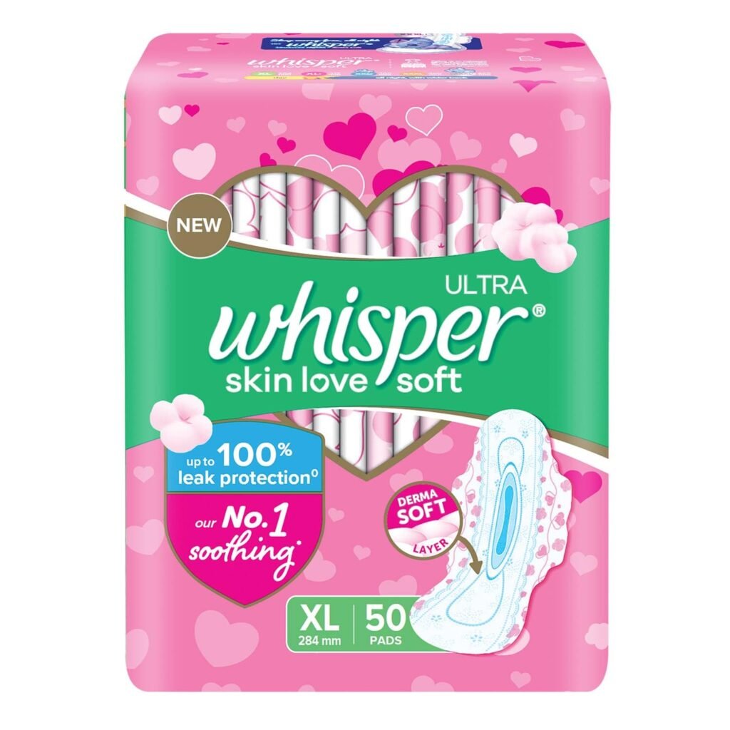 Whisper Ultra Softs Air Fresh Sanitary Pads for Women, XL 50 Napkins Whisper Ultra Softs Air Fresh Sanitary Pads for Women, XL 50 Napkins